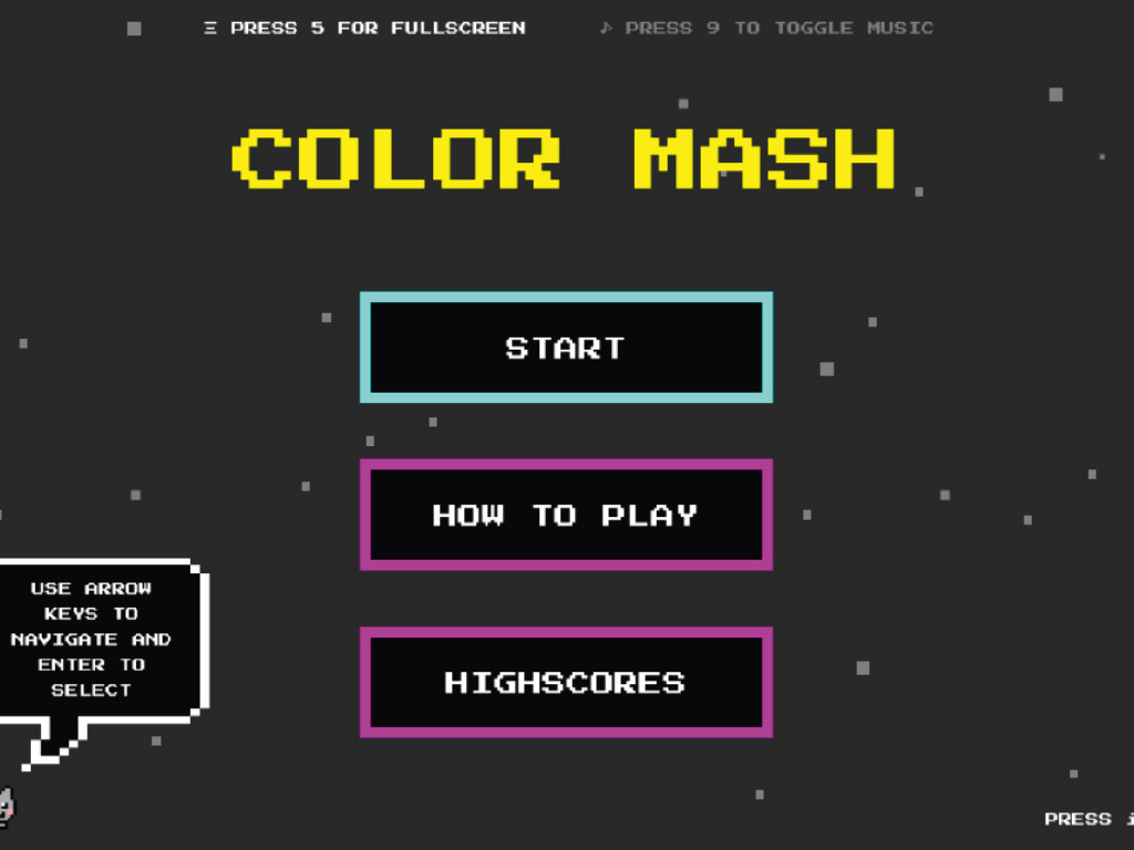 Colormash Startbildschirm Spiel